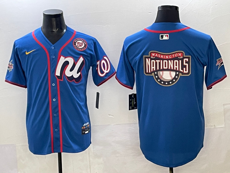 Men 2025 Washington Nationals blank blue MLB All Star Nike jersey ->washington nationals->MLB Jersey